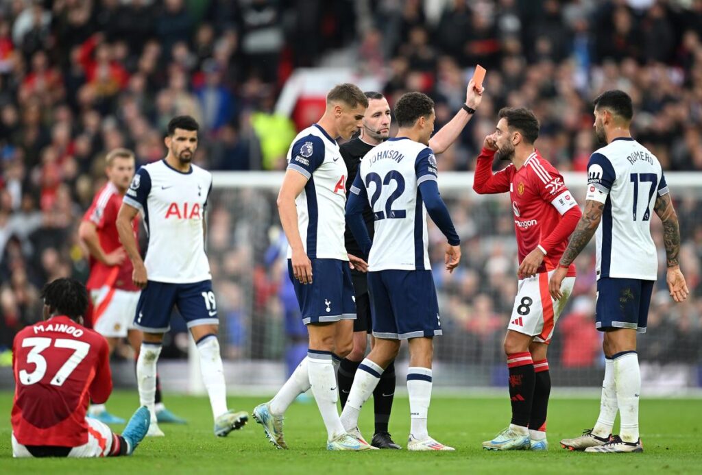 Man United Win Appeal of Bruno Fernandes' Red Card vs Spurs