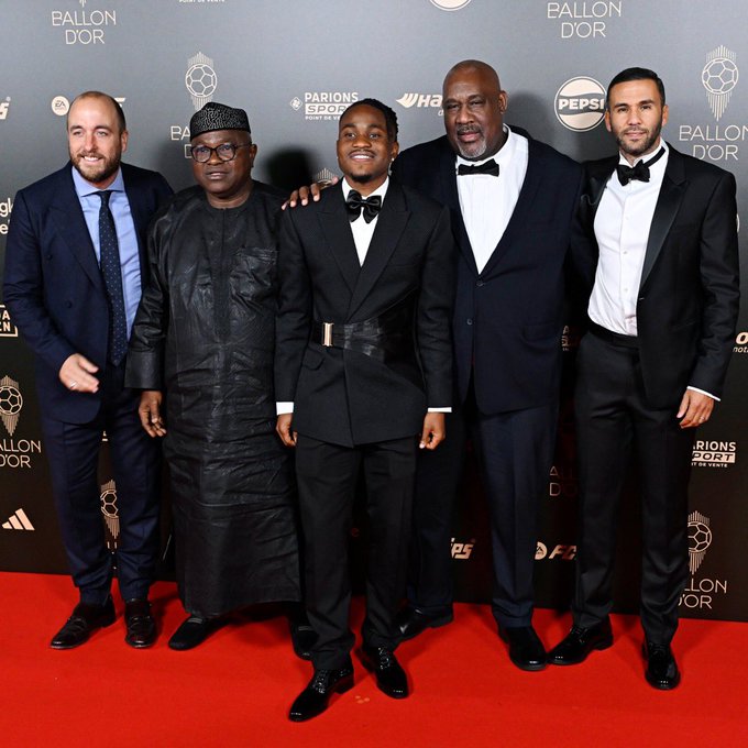 Photos: Ademola Lookman Brings Father and Former Youth Coach to 2024 Ballon d'Or Red Carpet